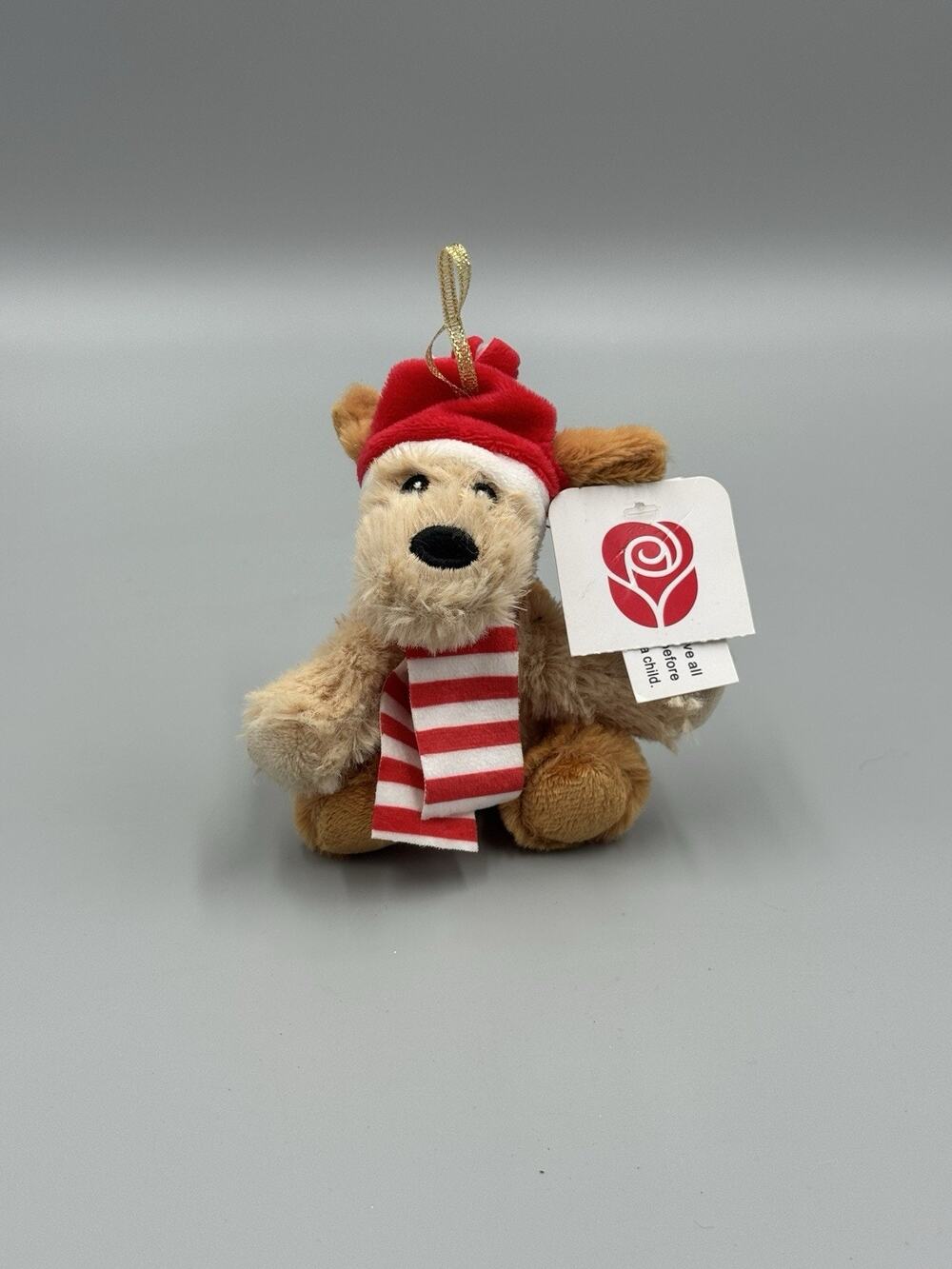American Greetings Miniature Christmas Puppy Dog Plush Ornament 4 Inch
